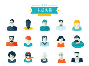 90+平面卡通人物頭像ppt素材
