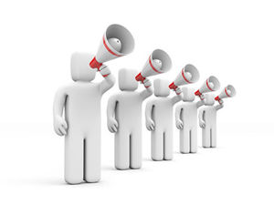 3D الشرير والقرن مكبر الصوت PPT الصورة المادية