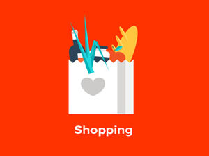 bahan ikon seri belanja ppt yang digambar tangan