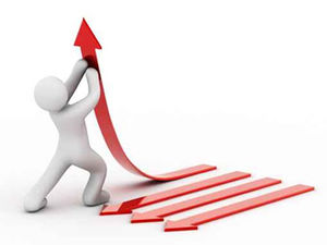 Reflecting performance growth, upward arrow 3D villain material pictures 120 sheets