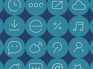 可编辑、可调节、简约线条平面设计、ICON图标ppt素材下载