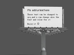 Trójwymiarowy billboard, biała tablica, materiał szyldowy ppt