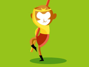 Modello di animazione ppt di azione di carattere sportivo di biliardo da golf