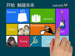 plantilla ppt de efecto de enlace de pantalla táctil estilo win8
