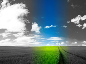 Un tocco di colore in bianco e nero per colorare l'effetto maschera ppt effetti speciali