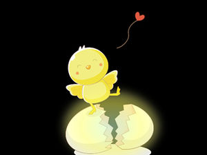 Plantilla ppt de animación de cáscara de pollito