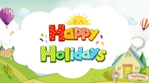 เทมเพลต ppt อัลบั้มอิเล็กทรอนิกส์การ์ตูนชีวิตวันหยุดฤดูร้อน