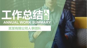 Green business stil companie personal echipă lucrare rezumat șablon ppt