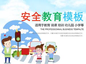 Kreskówka szablon ppt edukacja w zakresie bezpieczeństwa w szkole podstawowej i średniej