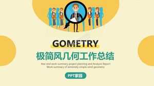 Modello ppt di riepilogo del lavoro in stile minimalista geometrico