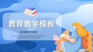 Modello ppt generale per l'insegnamento dell'educazione al vento geometrico blu