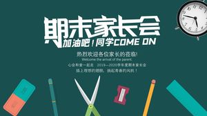 Modèle ppt de thème de réunion parentale finale de style tableau noir