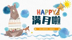 Ciepłe dziecko kreskówka pełni księżyca bankiet planowania szablon ppt