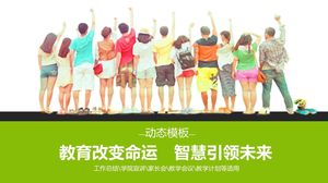 Plantilla ppt de informe de trabajo de enseñanza simple verde