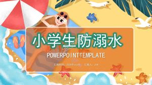 Los estudiantes de la escuela primaria de educación de seguridad de dibujos animados previenen el ahogamiento plantilla ppt