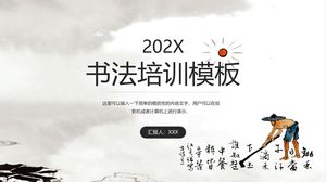 Modèle ppt de formation à l'encre et à la calligraphie de style chinois