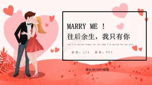 Kartun merah muda kami menikah template ppt rencana pernikahan musim pernikahan