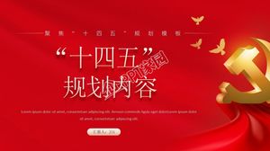 Czerwony czternasty pięcioletnia treść planu i raport z prac rządowych ogólny szablon ppt