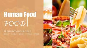 Modello ppt generale del rapporto di lavoro del settore della ristorazione di moda semplice