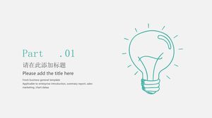 Modello ppt universale per rapporto di lavoro in stile minimalista dipinto a mano