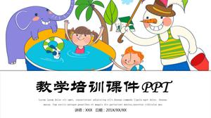 Template ppt laporan kerja pelatihan pengajaran kartun