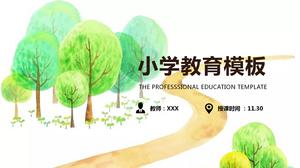 绿色卡通儿童教育万能ppt模板