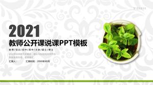 modèle ppt de classe ouverte de professeur minimaliste vert 2021