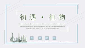 블루 미니멀 식물 배경 작업 계획 일반 ppt 템플릿