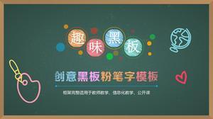 ppt 템플릿을 가르치는 창조적 인 칠판 분필 단어 교사
