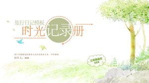 เทมเพลต ppt ไดอารี่การเดินทางสีน้ำลมสีเขียว