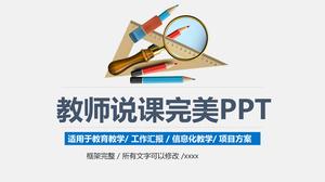 Ein einfacher Schreibwarenlehrer spricht über die perfekte ppt-Vorlage für die Klasse