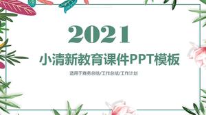 Plantilla de cursos ppt de enseñanza de educación fresca pequeña verde