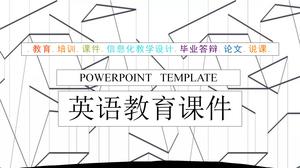 Basit çizgi İngilizce eğitimi öğretimi ppt eğitim yazılımı şablonu