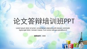 Mavi basit tez savunma eğitimi ppt şablonu