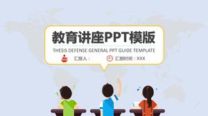 Școală de educație minimalistă albastră șablon general ppt de desene animate