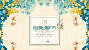 Küçük taze sulu boya stili öğretmen konuşma dersi ppt şablonu