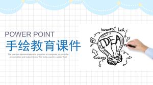 파란색 간단한 손으로 그린 ​​스타일 교육 교육 ppt 코스웨어 템플릿