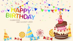 Modèle de ppt d'anniversaire de célébration de gâteau d'anniversaire