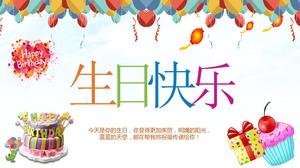 Template ppt ulang tahun perayaan latar belakang kue ulang tahun