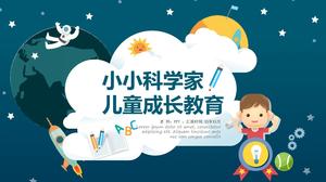 Piccolo scienziato che insegna il modello ppt del materiale didattico