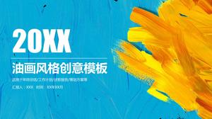 Plantilla ppt de formación de arte de escuela primaria de estilo de pintura al óleo