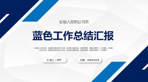 Riepilogo del lavoro mensile di sfondo aziendale barra blu e piano del mese prossimo ppt