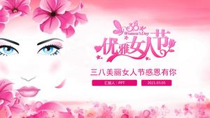 Modello ppt per il giorno delle donne eleganti rosa