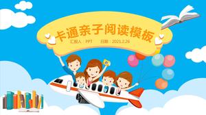 Hábitos de lectura de padres e hijos de dibujos animados informe plantilla ppt