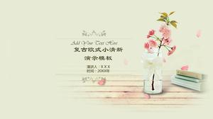 Europejskie i amerykańskie klasyczne kwiaty mały świeży szablon ppt