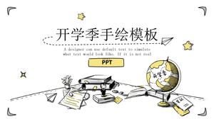 School season ppt template of hand-painted globe