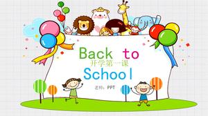 Cartoon Kinder Kindergarten erste Lektion ppt-Vorlage