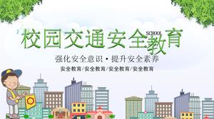 Plantilla ppt general de educación de seguridad vial del campus de dibujos animados
