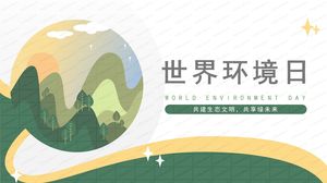 Modelo de ppt de relatório de fechamento de vento de tecnologia de mapa mundial