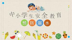 Kreskówka szablon ppt do zapobiegania utonięciu edukacji bezpieczeństwa dla uczniów szkół podstawowych i gimnazjów